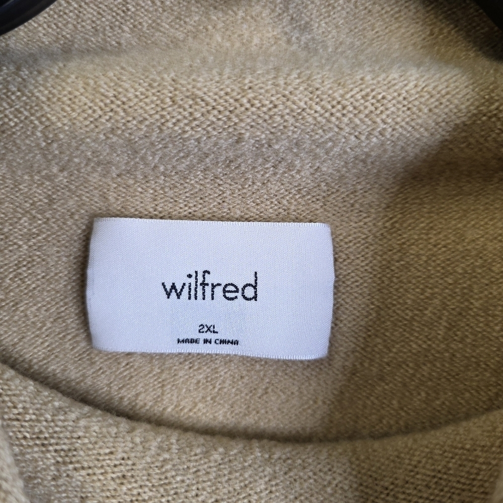 Wilfred  mock neck Knit extra fine merino wool pullover - Picture 4 of 9